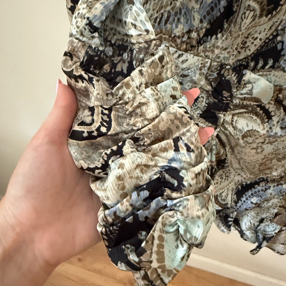 Zara Multi Color Ruffled Sheath Dress - Picture 2 of 5
